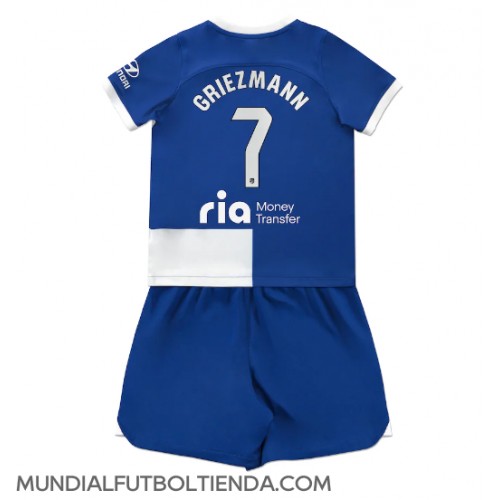 Camiseta Atletico Madrid Antoine Griezmann #7 Segunda Equipación Replica 2023-24 para niños mangas cortas (+ Pantalones cortos)